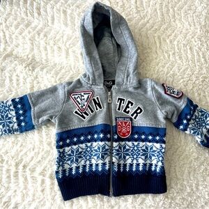 Dolce & Gabbana 3-6 month winter zip up hoodie
